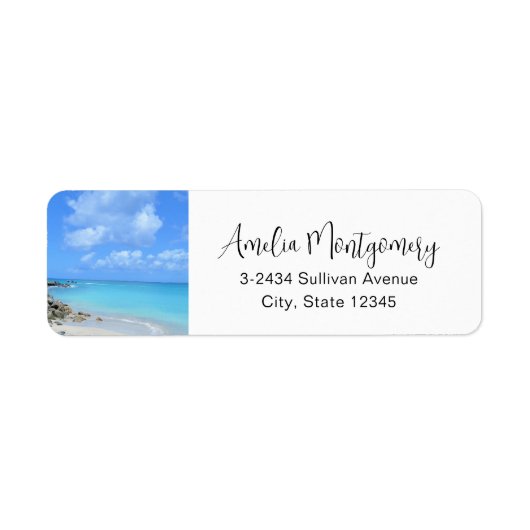 Mooie Turquoise Tropisch Strand - Adres Etiket (Voorkant)