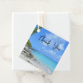 Mooie Turquoise Tropisch Strand Bedankt Bedankjes Labels (In situ)
