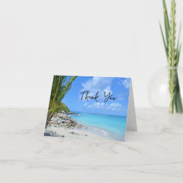 Mooie turquoise tropische strand bedankkaart