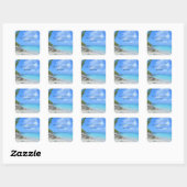 Mooie turquoise tropische strand - Huwelijk Vierkante Sticker (Vel)