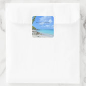 Mooie turquoise tropische strand - Huwelijk Vierkante Sticker (Tas)