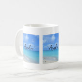 Mooie turquoise tropische strand koffiemok (Voorkant links)