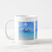 Mooie turquoise tropische strand koffiemok (Links)
