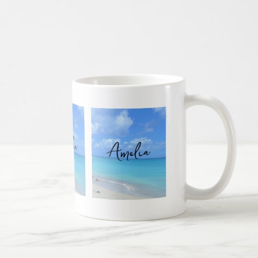 Mooie turquoise tropische strand koffiemok (Rechts)