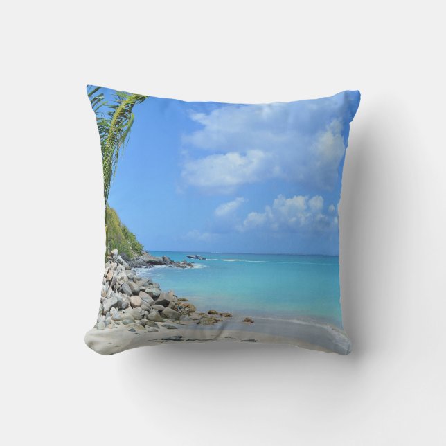 Mooie turquoise tropische strand kussen (Voorkant)