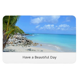 Mooie turquoise tropische strand magneet
