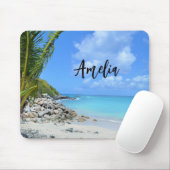 Mooie turquoise tropische strand muismat (Met muis)