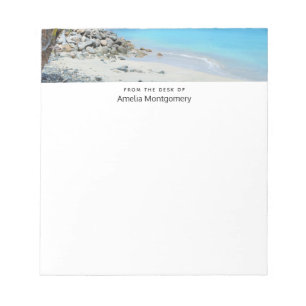 Mooie turquoise tropische strand notitieblok