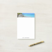 Mooie turquoise tropische strand  post-it® notes (Op bureau)