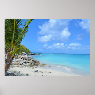 Mooie turquoise tropische strand poster