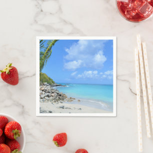 Mooie turquoise tropische strand servet