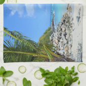 Mooie turquoise tropische strand theedoek (Gevouwen)
