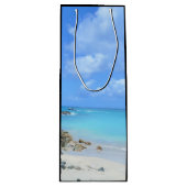 Mooie turquoise tropische strand  wijn cadeautas (Voorkant)