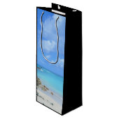 Mooie turquoise tropische strand  wijn cadeautas (Voorkant Gekanteld)