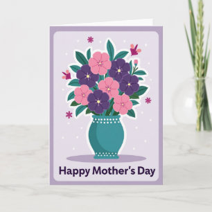 Mooie Turquoise Vaas Bloemkaart Kaart