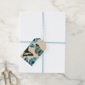 Mooie turquoise vlinder cadeaukaartjes cadeaulabel (Met Touw)