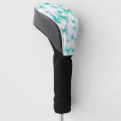 Mooie turquoise vlinder driver golf headcover (Schuin)
