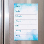 Mooie turquoise waterverf kunst weekplanner magnetisch uitwisbaar vel<br><div class="desc">Raak georganiseerd voor de week en blijf zo. De schoonheid van deze levendige turquoise waterverf kunstachtergrond geeft inspiratie wanneer u deze prachtige droog wismagnetisch vel gebruikt. Zo handig als het is, zal deze weekplanner je op de rails houden, in grote stijl. Kies uit 3 maten: halve letter, letter & 11"x17"....</div>