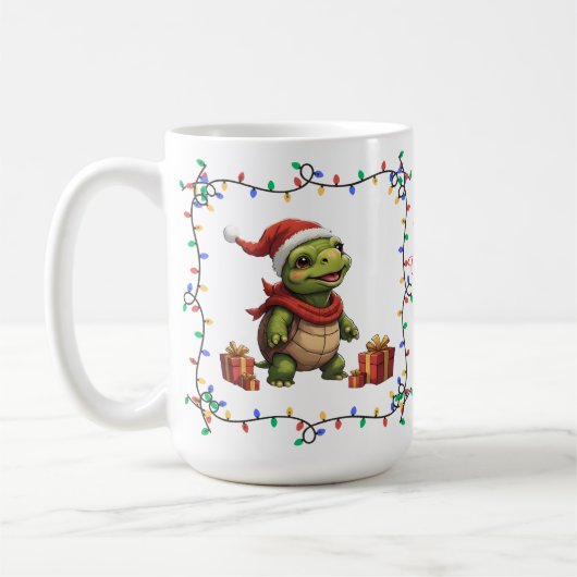 Mooie Turtle Kerstmug Koffiemok (Links)