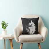 Mooie Tuxedo Cat Black en White Art Print. Kussen (Stoel)