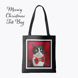 Mooie Tuxedo Kat Kerst Boodschappentas Tote Bag