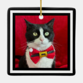 Mooie Tuxedo Kat Kerst Ornament  (Achterkant)