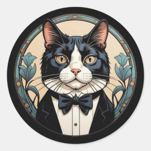 Mooie Tuxedo Kat Ronde Sticker