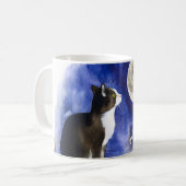 Mooie Tuxedo Kat & Volle Maan Mok (Voorkant links)