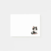 Mooie Tuxedo Kitten met Bloemen Post-it® Notes (Voorkant)