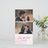 Mooie twee foto's Trouw uitnodiging Save the Date  (Staand voorkant)