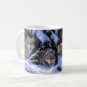 Mooie twee wolven schilderijen koffiemok (Voorkant links)