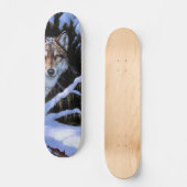 Mooie twee wolven schilderijen persoonlijk skateboard (Voorkant)