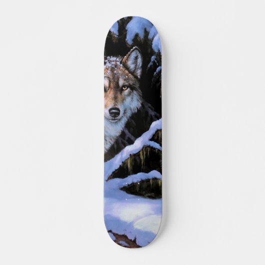 Mooie twee wolven schilderijen persoonlijk skateboard (Voorkant)