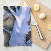 Mooie twee wolven schilderijen theedoek (Quarter Fold)