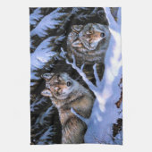 Mooie twee wolven schilderijen theedoek (Verticaal)
