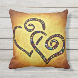 Mooie Twin Heart Yellow kussen