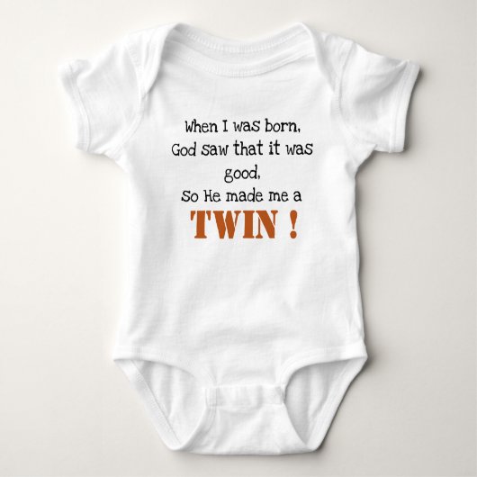 Mooie Twin Zegt Baby Bodysuit (Voorkant)