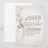 Mooie typografie 10-jarig jubileum uitnodigingen (Voorkant / Achterkant)