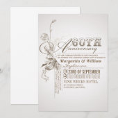 Mooie typografie 60e verjaardag uitnodigingen (Voorkant / Achterkant)