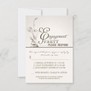 mooie typografie engagement party RSVP Kaartje
