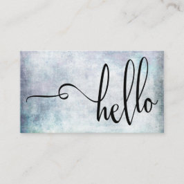 Mooie typografie met 'hello' over pastel grunge te visitekaartje