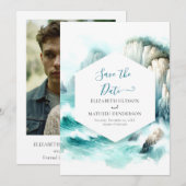 Mooie typografie nautische bruiloft save the date (Voorkant / Achterkant)