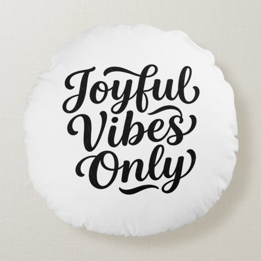 Mooie Typografie Rond Kussen (Voorkant)