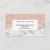 Mooie typografie roos goudglitter marmer visitekaartje (Achterkant)