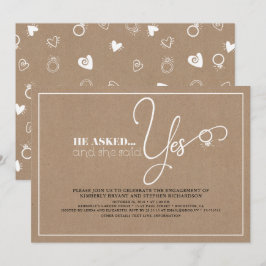 Mooie typografie Schattige Modern Engagement Party Kaart