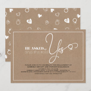 Mooie typografie Schattige Modern Engagement Party Kaart