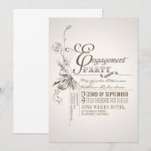 Mooie typografie verlovingsfeest uitnodigingen (Voorkant / Achterkant)