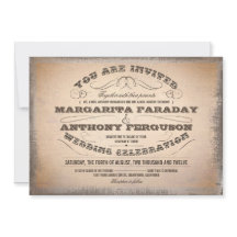 Mooie typografische vintage bruiloft uitnodigingen
