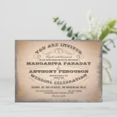 Mooie typografische vintage bruiloft uitnodigingen (Staand voorkant)