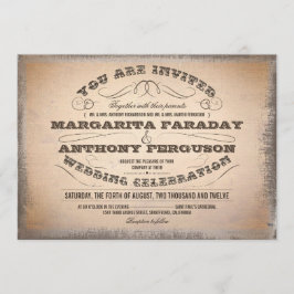 Mooie typografische vintage bruiloft uitnodigingen